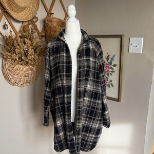 ADORA Plaid Utility Jacket - Black and Tan